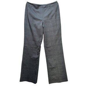 Larry Levine For Dressbarn Womens Glen Plaid Trousers Size 8 Gray Black